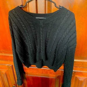 XS BLACK RIBBED SWEATER